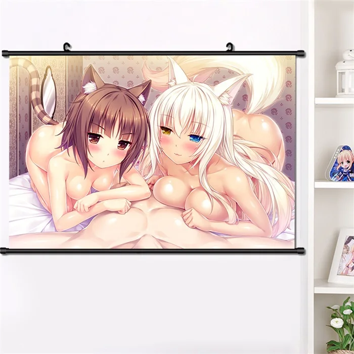 Аниме NEKOPARA Chocolat ванильный Azuki кокосовый настенный Свиток Плакат манга настенные подвесные плакаты модное украшение дома 40*60 см - Цвет: J