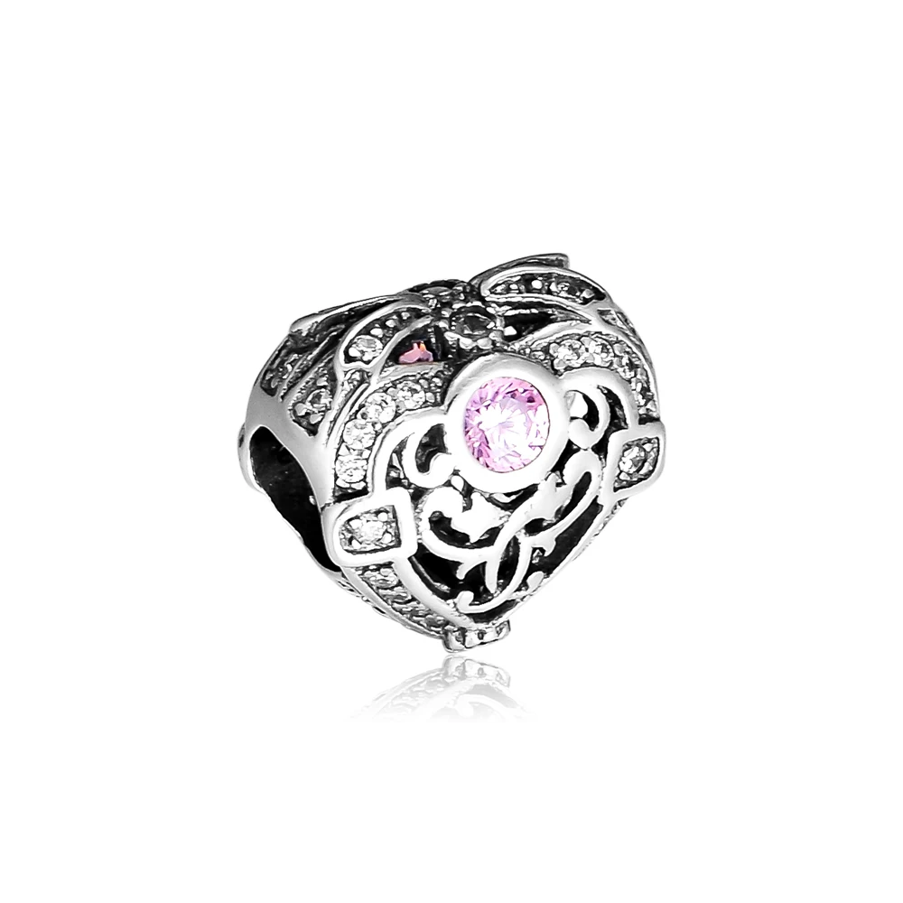 CKK Fit Pandora Браслеты роскошное сердце амулеты 925 стерлингового серебра Шарм бусины для бусина для изготовления украшений Kralen Perle
