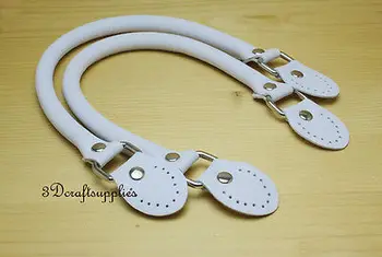 

bag strap leather handles for bag 16.5 inch a pair white purse strap purse handle AB24