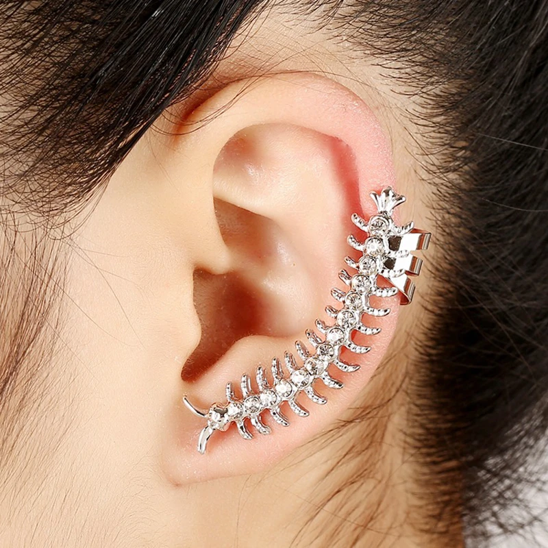 Pendientes de de diamantes de de hipérbole para mujer, joyería de clubes nocturnos, huesos de oreja, clip para la oreja para niñas|ear cuff|rhinestone clip earringsclip earrings - AliExpress