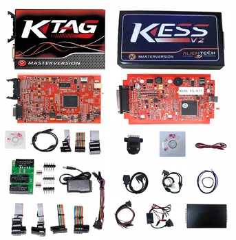 

Newest Online Master Red KESS V5.017 Kess V2 V5.017 OBD2 Manager Tuning Kit Red KTAG V7.020 No Token V2.23 ECU Programmer Tool