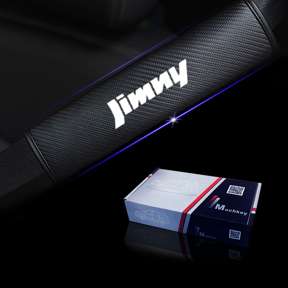 

2PCS PU Reflective Car Seat belt shoulder Pads Safe Seat Belt Cover For SUZUKI JIMNY Car Styling Auto Parts