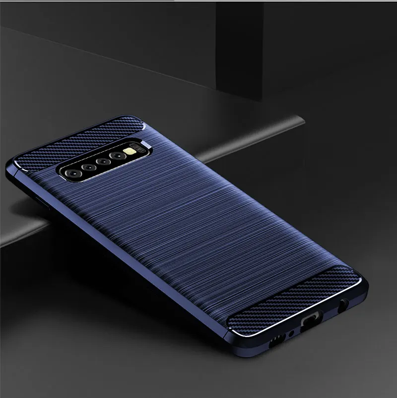 For Galaxy S10 Plus Cover Shockproof Carbon Fiber Soft Silicone Phone Back Case for SSMSUNF S10+ S10E Protective Bumper Fundas (10)