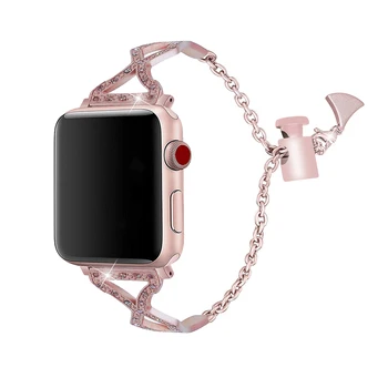 

New Fashion Stainless Steel Women Girls Bracelet Watchband For Apple Watch Band Series 1/2/3/4 WristBand 38/42/40/44mm Strap