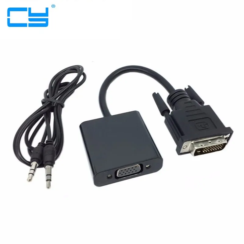 DVI Input to VGA Output Video adapter with 3.5mm Audio& USB Power Port For Projector Monitor dvi