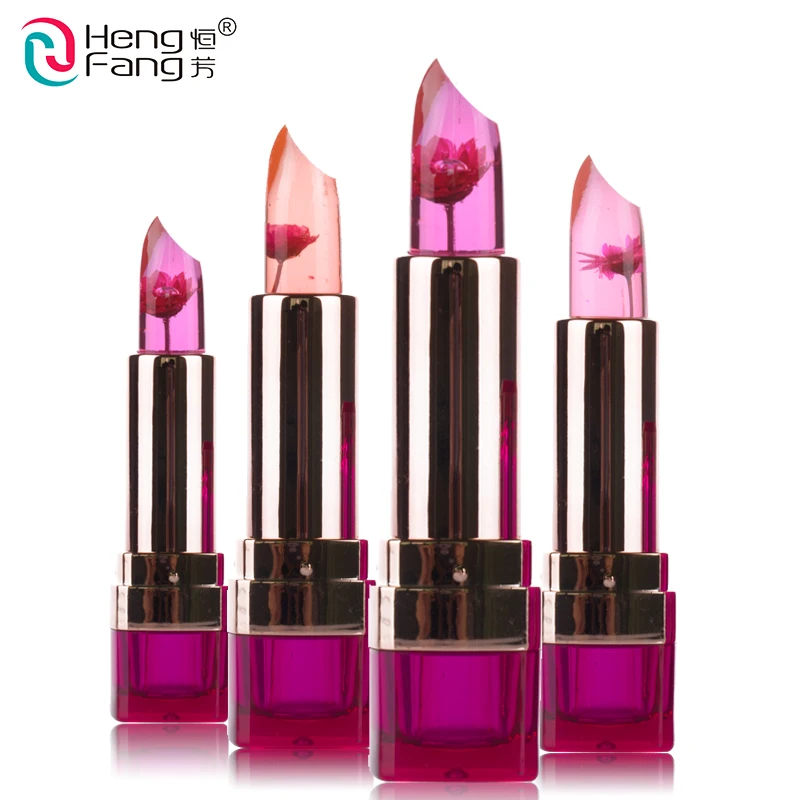 New 1Pc Waterproof Chrysanthemum Lipstick Jelly Fruit Lip Balm Stick Temperature Change Moisturizer Bright Surplus Lips Cosmetic