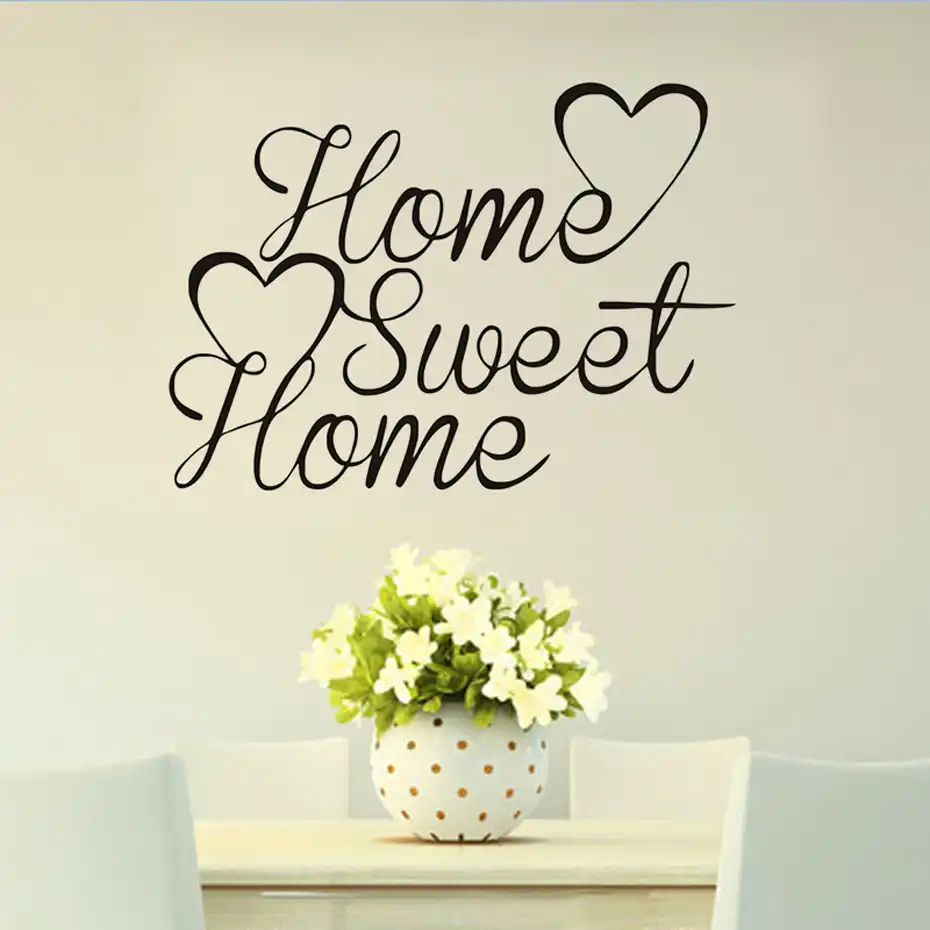 home sweet home vinyl quote wall sticker diy bedroom decoration