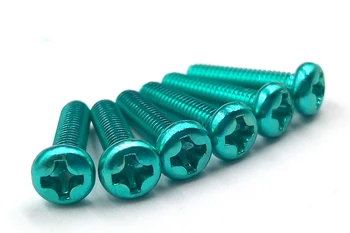

M4 Aluminum Alloy color Phillips Screws Round Head Bolts Cross Slot Screw Bolt green