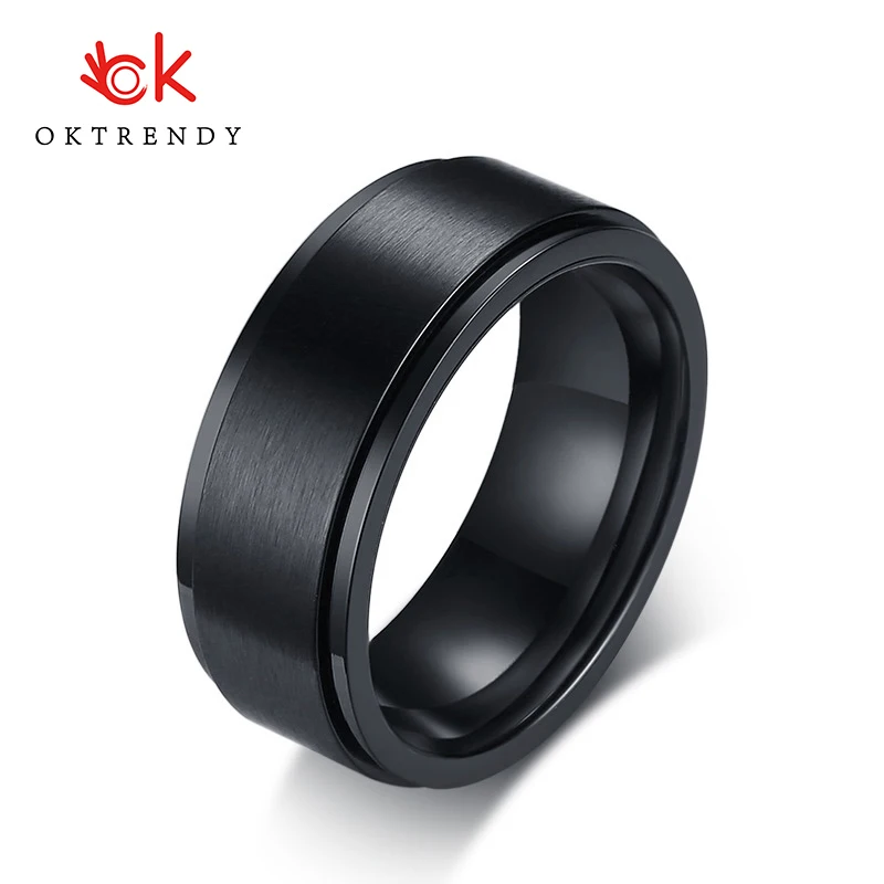 Модные мужские вращающиеся рандомные ювелирные изделия Oktrendy 8 мм черного цвета