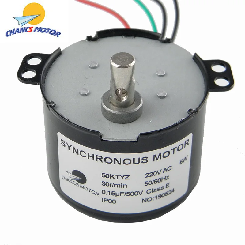 Motor síncrono CW//CCW de velocidad AC12V 5-6RPM Ventilador Calefactor Motor de engranajes 4KGF.CM