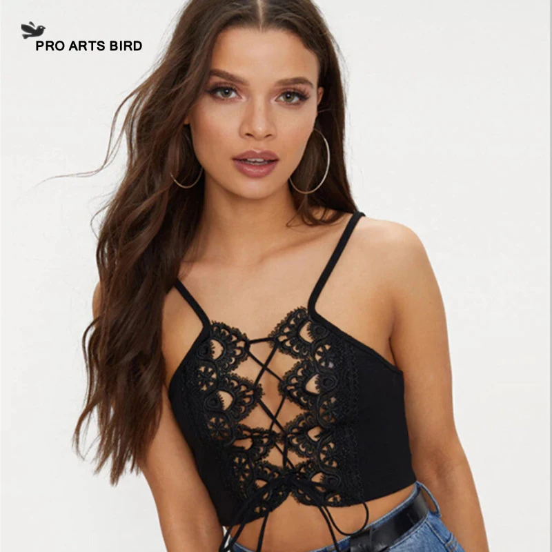 

2019 Women Party CropTop Slim Sexy Bodycon New Arrival Women Underwear Basic Beach Mini Halter Silk Lace Crop Top