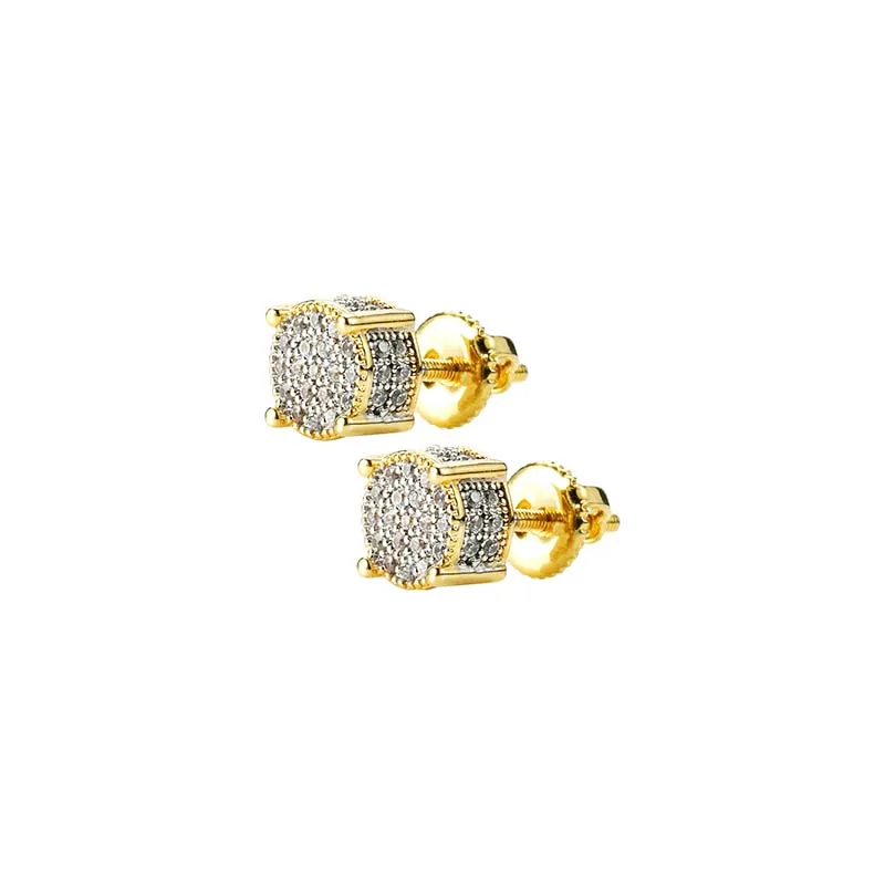 

Hip Hop Stud Earrings Micro Pave Zircon Bling Iced Out Hiphop Earring Jewelry Threaded Ear Cap Dropshipping APK1996