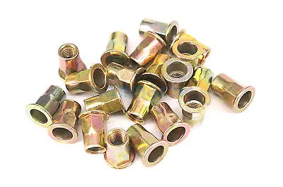 

10/20pcs M4 M5 M6 M8 M10 Hex Flange Zinc Plated Steel Nutsert Hexsert Nut