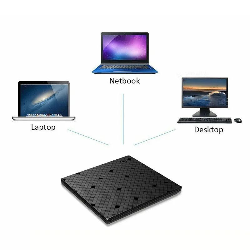  External DVD ROM USB 3.0 CD DVD Rewriter Burner Reader for Laptop PC MAC Mobile Recorder Computer/O