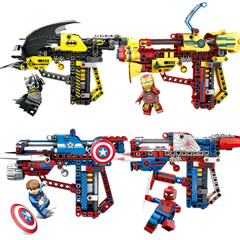 

Building Blocks Gun Marvel Avengers Compatible With Legoingly Superhero Can Launch building Guns Boys Mezzanine Assembled Toys