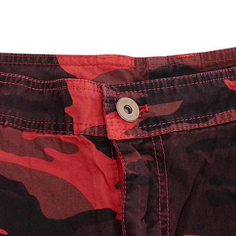 Pui для мужчин tiua Лето 2019 г. мужские брюки карго шорты Homme хлопок свободный крой мульти-карман Камуфляжный принт просторная верхняя одежда