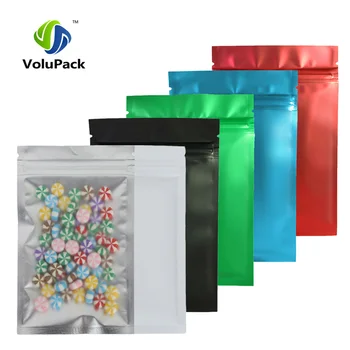 

12x18cm Matte Clear Red/ Blue/ Green/ Black Translucent Zip Lock Bags 100pcs Flat Aluminum Foil Plastic Ziplock Package Bag