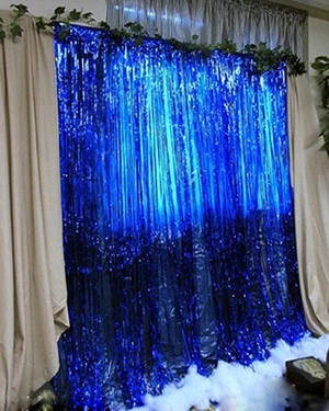 4 цвета металлическая бахрома-шторы Вечерние Блестки из фольги номер Декор 3' x 8' - Цвет: Blue