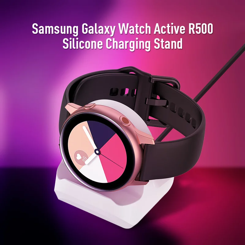 Силиконовый зарядный стенд держатель док-станция для samsung Galaxy Watch Active 40 мм R500 беспроводной зарядный кабель
