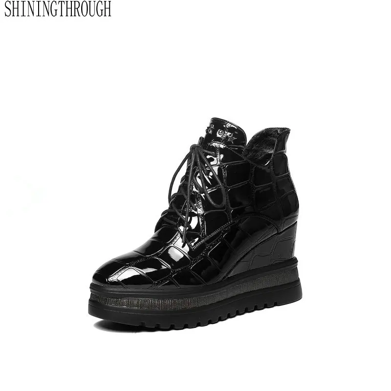 

Genuine Leather Women Ankle Women Boots Fashion High Heel Women Shoes Spring Autumn Black Yellow 2color Party Shoes