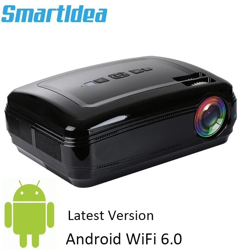 Ясно продажа! SmartIdea проектор Android 6,0 1080 P HD светодиодный умный дом мультимедиа 3D цифровой видео игры Proyector