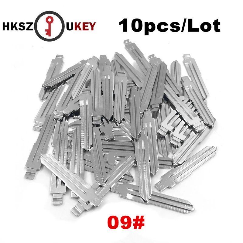 HKSZUKEY 10 шт./лот 09 металлическая Заготовка ключа с дистанционным управлением KD Тип