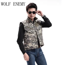 Тактический жилет Для мужчин военные Стиль жилет камуфляж мужской Soft Shell скрытень Акула кожи двойной Сторона Camo без рукавов в стиле милитари