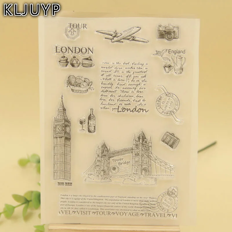 

KLJUYP 1 sheet DIY London Bridge Transparent Clear Silicone Stamp/Seal for DIY scrapbooking/photo album Decorative clear stamp