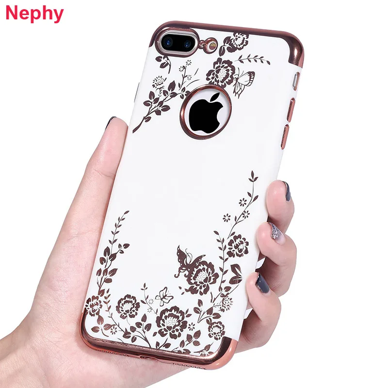 

Luxury 3D Flower Plating TPU Silicon Case For iPhone 6 s 6S 7 7S iPhone 8 Plus X 10 XS 6Plus 6SPlus 7Plus 8Plus Cell Phone Cover