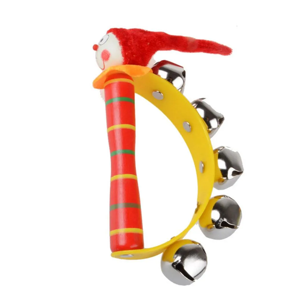 2017 Baby Rainbow Musical Instrument Toy Wooden Jingle Ring Handbell