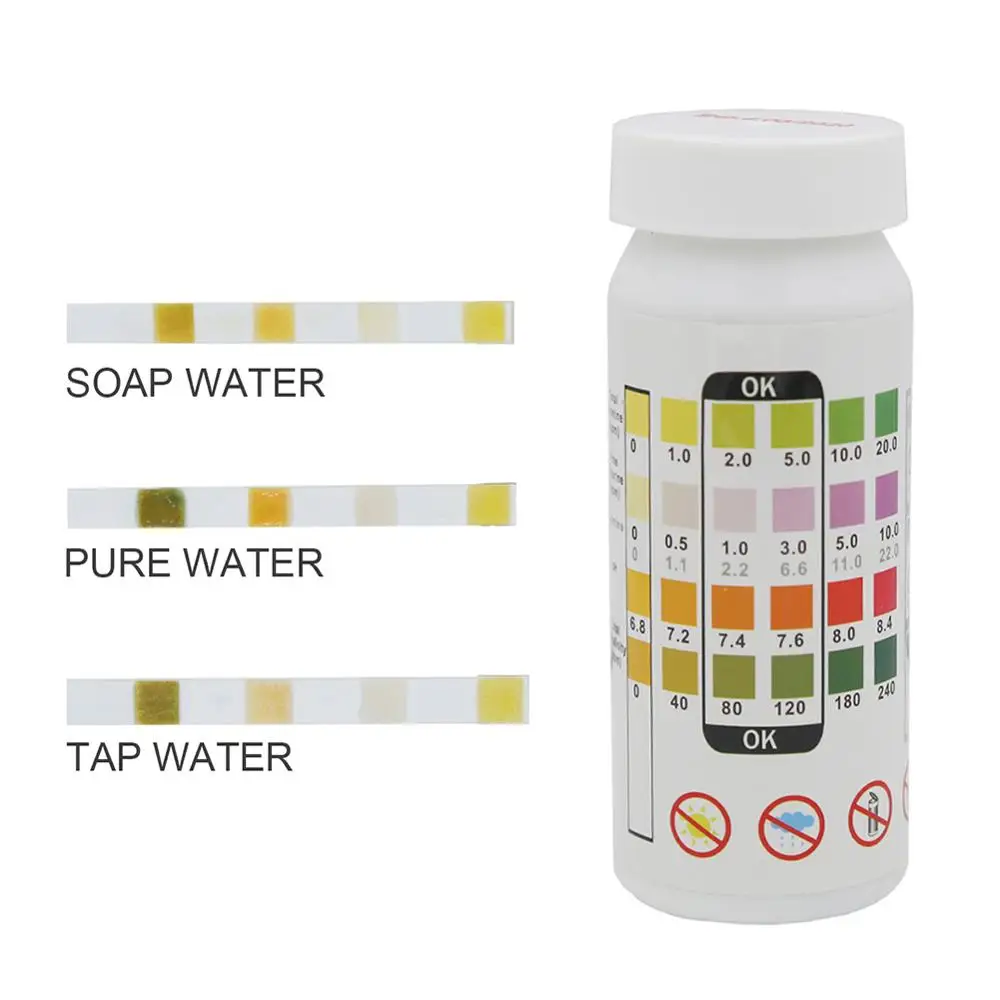 

50pcs/set 4 in 1 ph Test Strips hardness free Bromine chlorine alkalinity monitoring tester paper for pool water testing