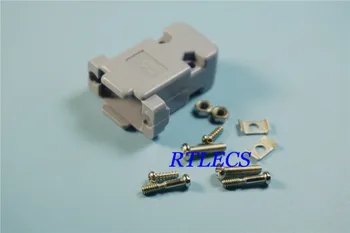 

10Pcs Plastic D-Sub DB9 9 Pin Connector Hood Cover shells screws for DB9 Socket Plug Series Port D-Sub Connector