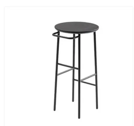 Nordic bar stool wrought iron solid wood European bar stool bar stool modern minimalist chair bar chair high stool Nordic bar stool wrought iron solid wood European bar stool bar stool modern minimalist chair bar chair high stool