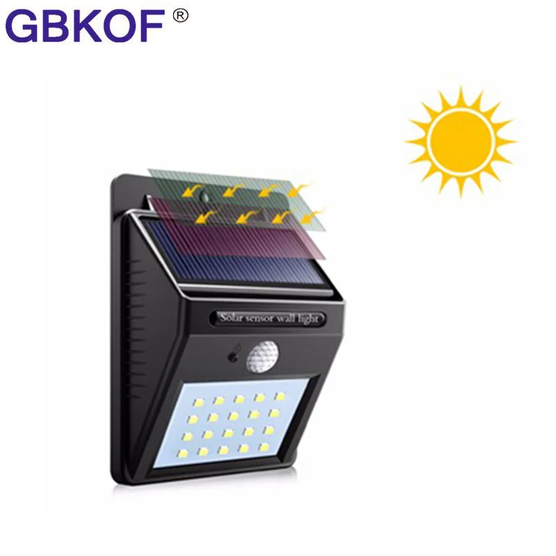 

Outdoor Waterproof smart LED Solar Light 20leds Motion Sensor Wireless Solar Power Lamp Garden Wall Yard Security Night Light