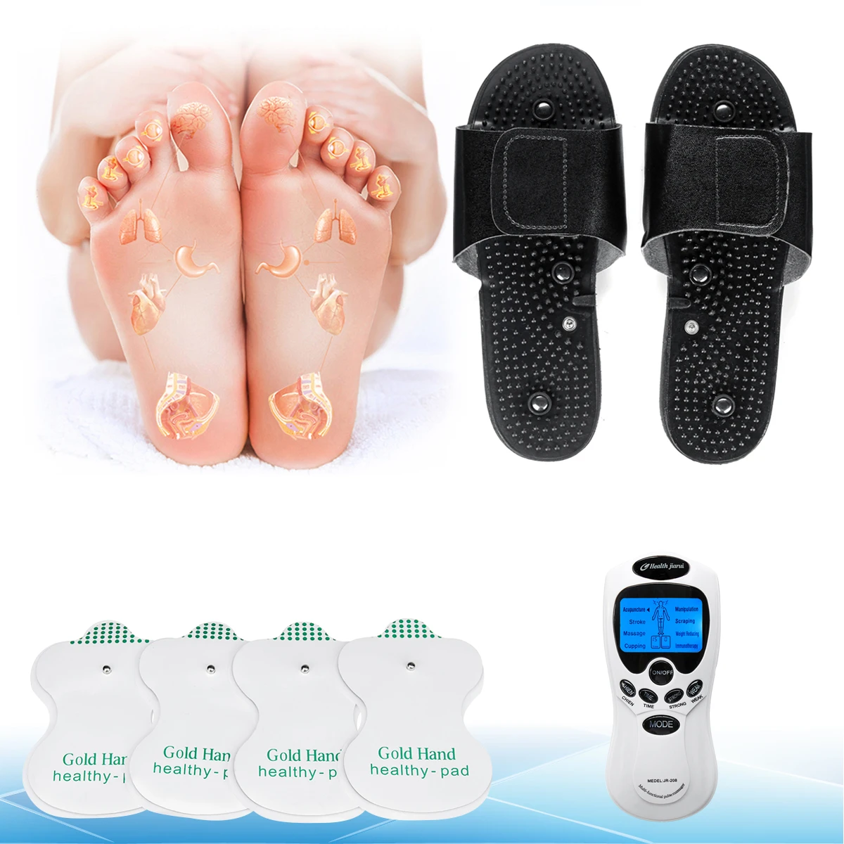 Massage Slippers Shoes Electronic Foot Tens Unit Pulse Acupuncture Therapy Care EU/US Plug Lessen Pain Blood Circulation Relax Massage Slippers Shoes Electronic Foot Tens Unit Pulse Acupuncture Therapy Care EU/US Plug Lessen Pain Blood Circulation Relax