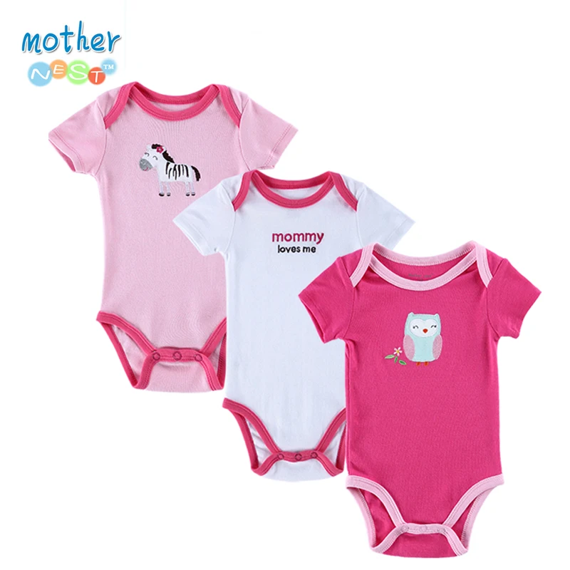 Новинка 2016 3 шт./лот детское боди летняя одежда для маленьких девочек и мальчиков