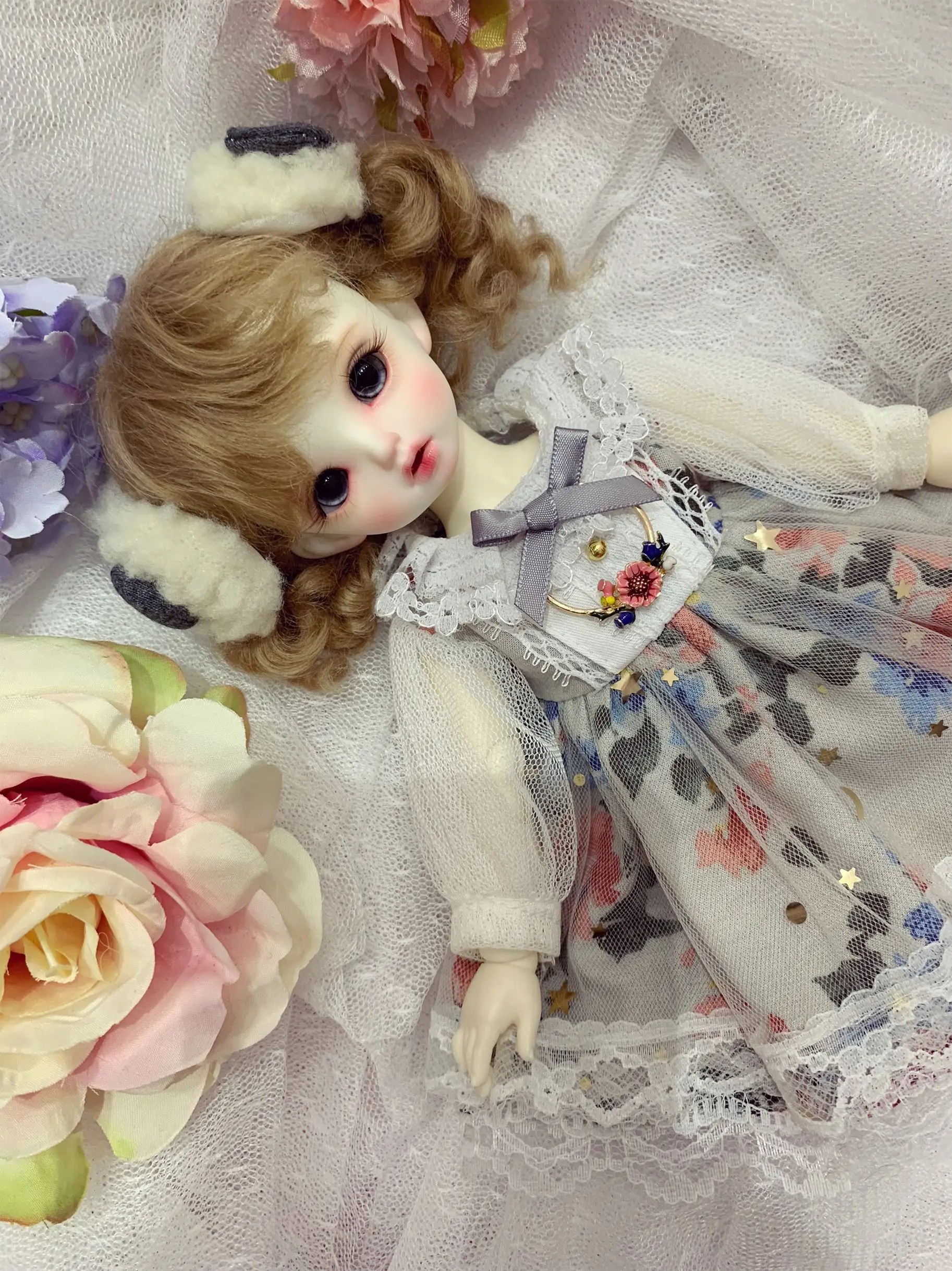 BJD одежда 1/4 кукла 1/6 платье Цветочное платье+ украшение для волос для 1/6 1/4 BJD кукла 1/6 Blyth кукла аксессуары