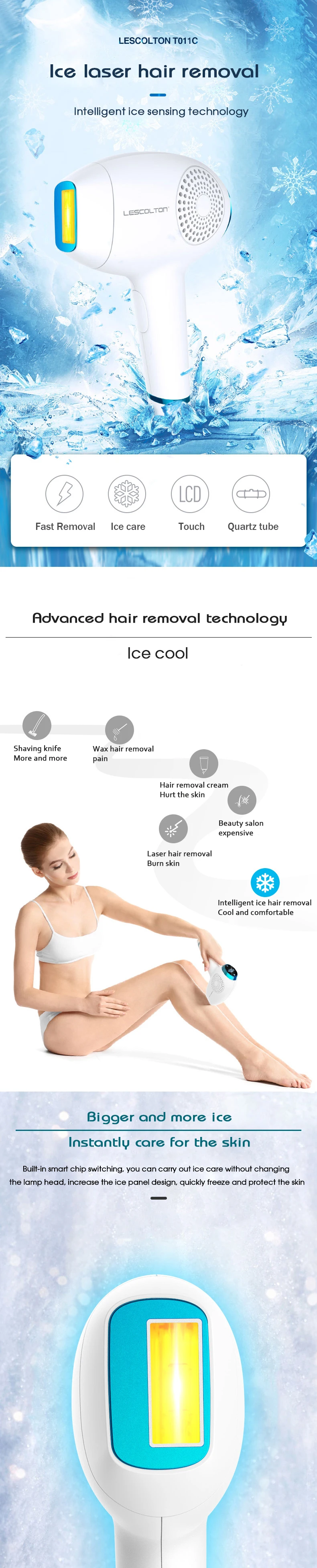 Lescolton ice cool IPL лазерная Машинка для удаления волос лазерный эпилятор удаление волос перманентное бикини электрический эпилятор лазер