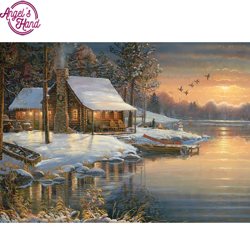5D DIY square Diamond Painting Winter scene Resin Diamond Painting