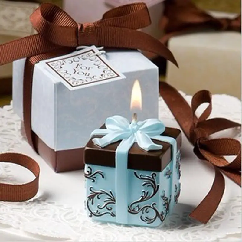 Gift box candle children happy party Christmas Eve ...