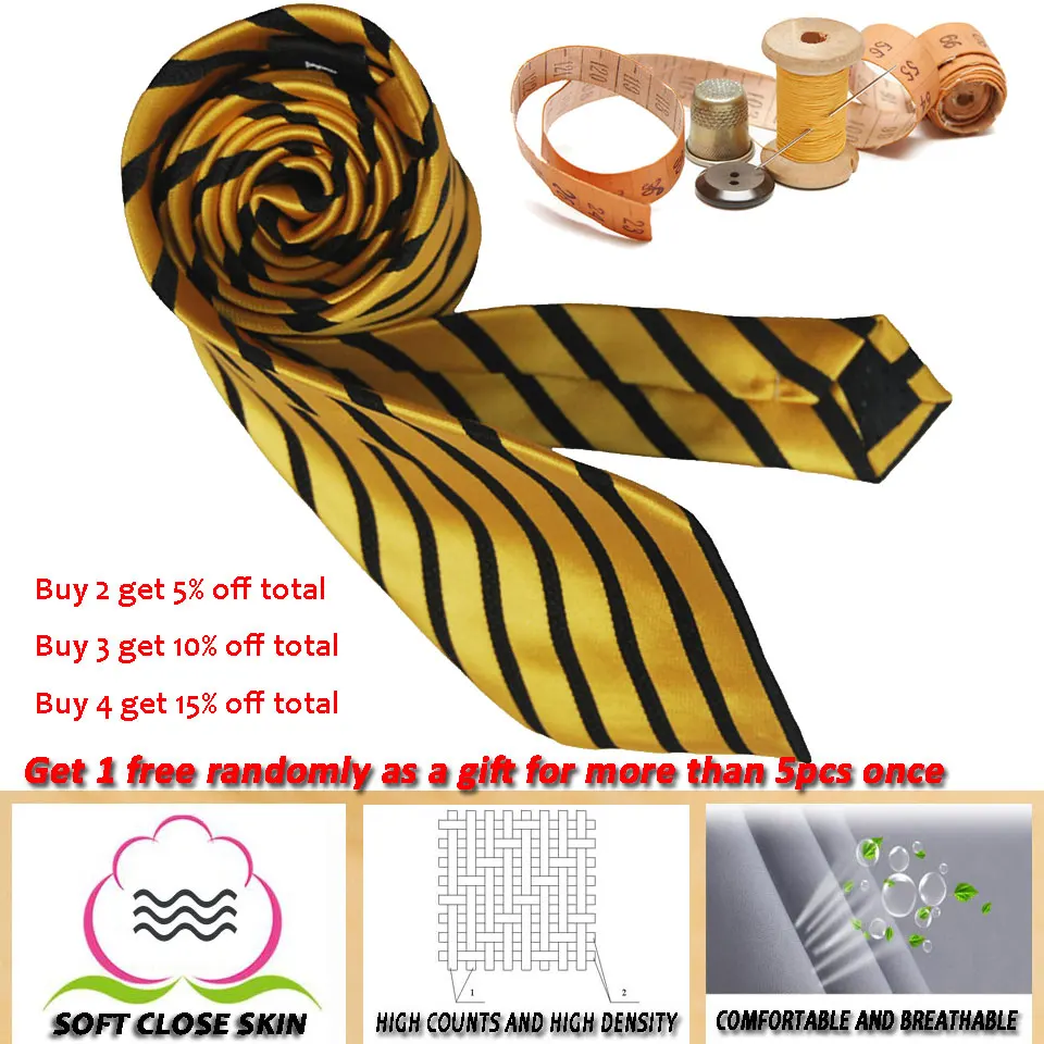 Полосатый галстук, подарок для мужчин, шелковые галстуки, золотые, 10 см ширина, модные жаккардовые, тканые, официальная одежда, деловой, Свадебный, вечерний костюм, Рождество