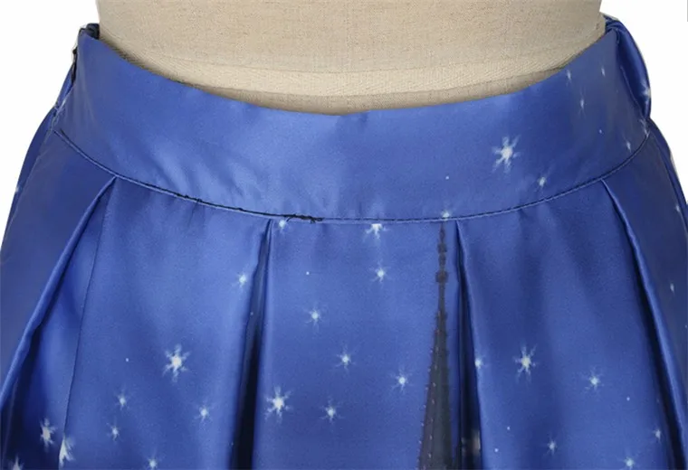 Neophil, женские юбки, высокая талия, Скейтер, расклешенное, Saias, здание, с принтом, плиссированное, синее, винтажное, бальное платье, для девушек, Faldas S1607028