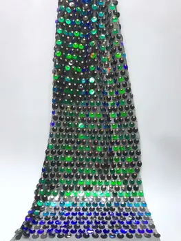 

Green gold african lace fabric 2019 high quality lace french mesh fabric sequins nigerian swiss lace fabrics for wedding dress