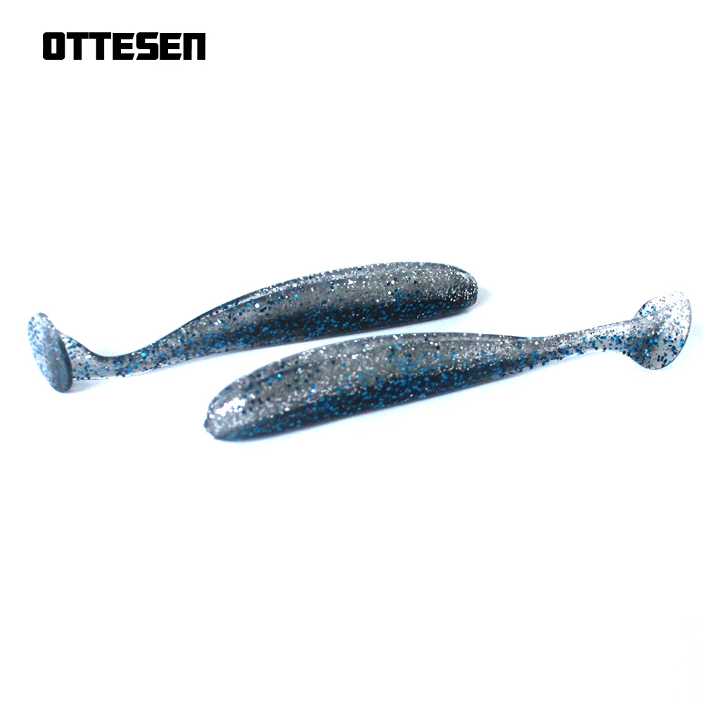 

OTTESEN fishing lure 10pcs/lot 90mm/70mm 4.8g/2.4g soft lure bait silicone T-tail shad swimbait isca artificial wobbler pesca