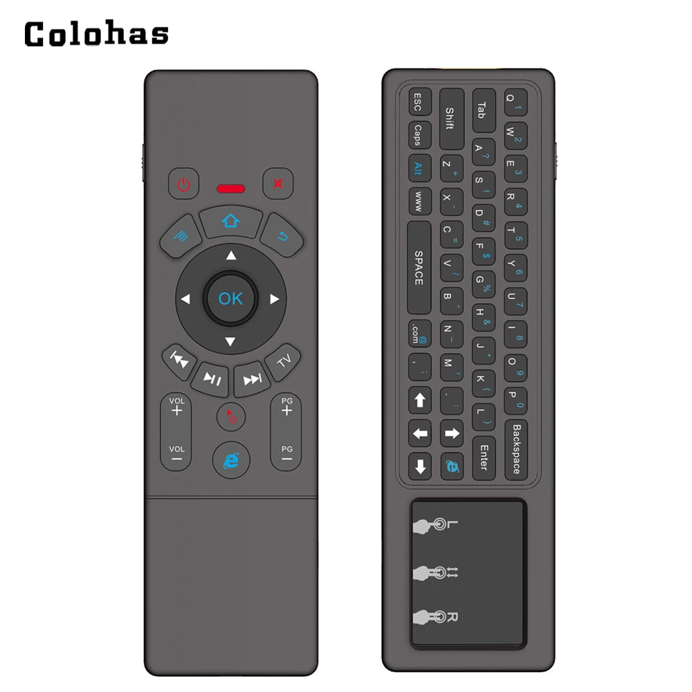 63 клавиши мини клавиатура 2 4 ГГц Беспроводная Fly Air Mouse QWERTY с подсветкой