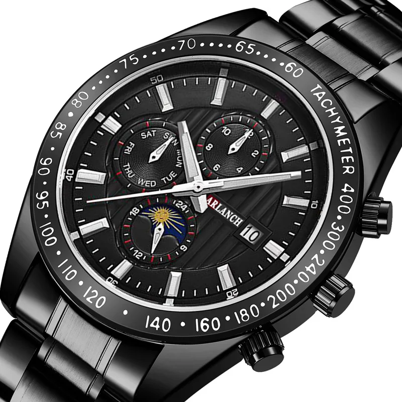 

Fashion Mens Watches Top Brand Luxury Stainless Steel Watch Sports Leisure Man Calendar Quartz Wrist Watch Waterproof Watch Male