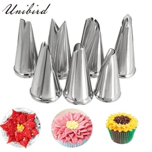 Unibird 7Pcs/Set Leaves Nozzles for Cream Tips Stainless Steel Icing Piping Nozzles DIY Birthday Pastry Cake Decoration Tool
