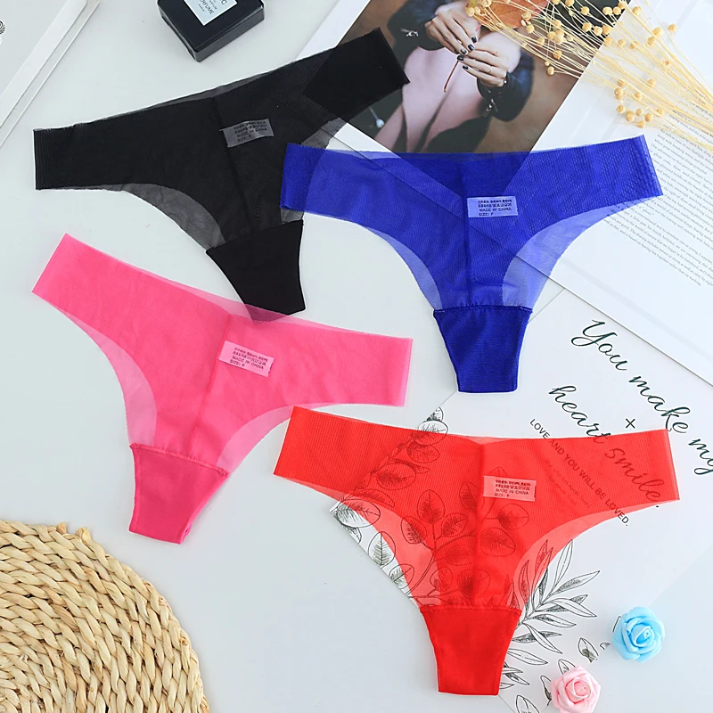 

Hot Sale women sexy Mesh Transparent panties seamless underwear Ladies Low Waist briefs Tanga Thong G String lingerie Femme