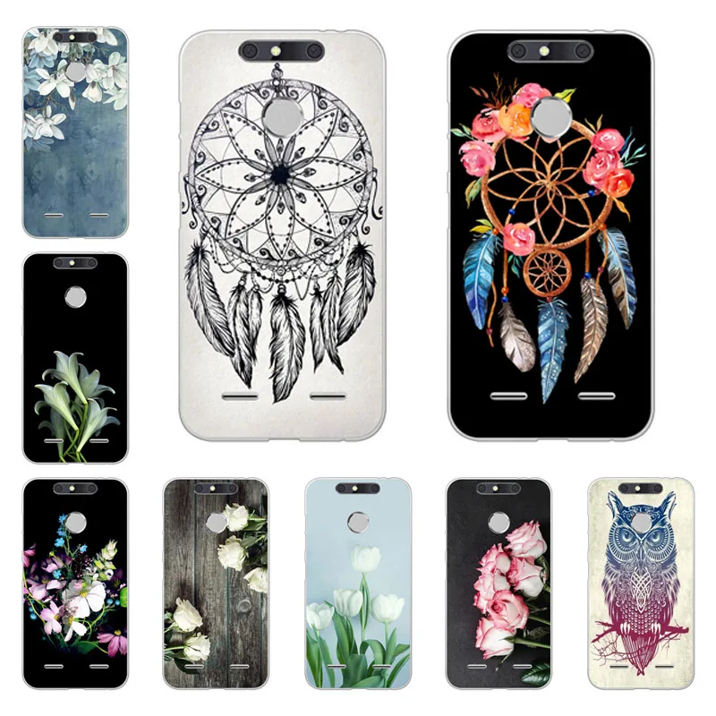 

zte blade v8 lite Case,Silicon Popular flowers Painting Soft TPU Back Cover for zte blade v8 mini Protect Phone cases shell