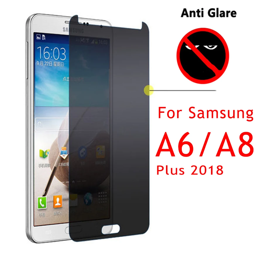 Anti peeping Privacy glass on For Samsung a6 2018 screenProtector Galaxy a8 6 plus tremp glas glaxy a6plus Protection Guard |